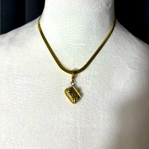 Authentic Vintage Dolce & Gabbana Bag Charm with Gold Plated Necklace